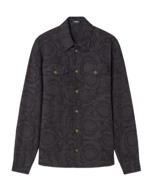 Versace Barocco Overhemd in het Blue voor heren