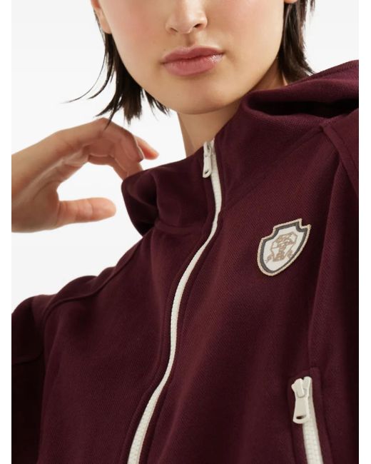 Sudadera con capucha y parche del logo Brunello Cucinelli de color Red