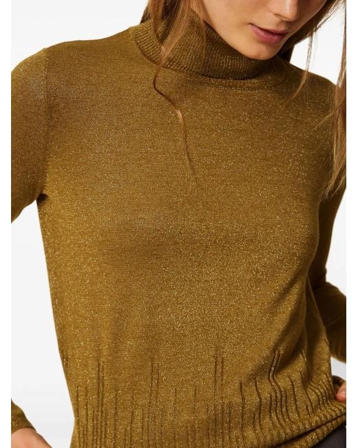 Twinset Green Pull À Col Roulé