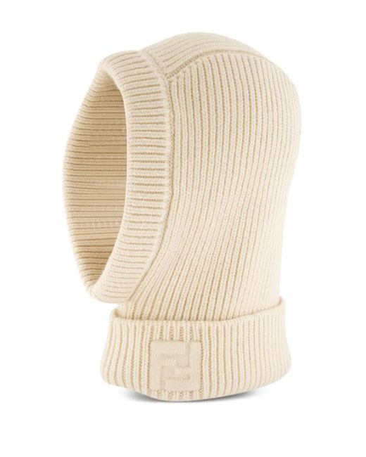 Fendi White Ribbed Balaclava