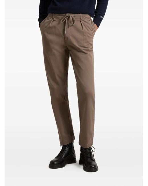 Woolrich Black Pleated Drawstring Trousers for men