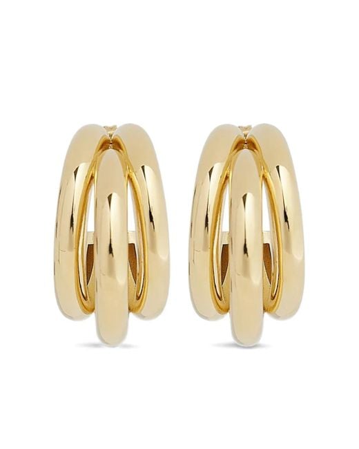 Set Orecchini A Triplo Cerchio di Rabanne in Metallic