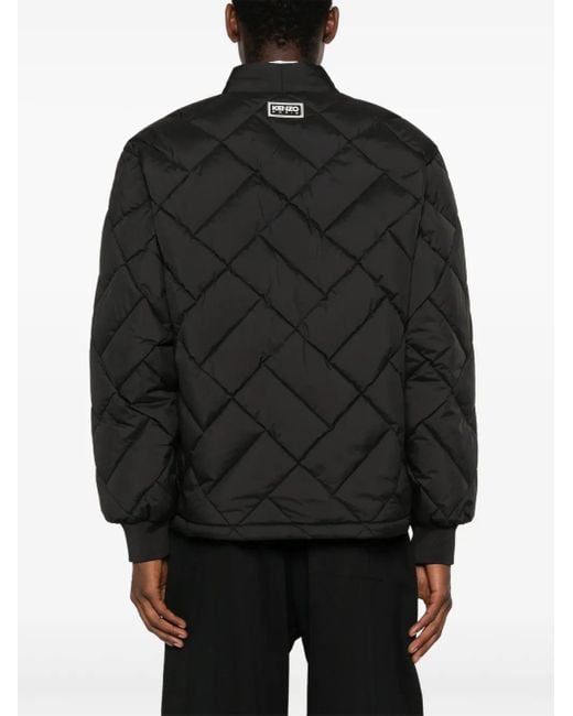 KENZO Black Wrap-Design Padded Jacket for men