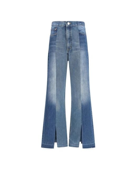 E.L.V. Denim Blue Arcola Slit Panel Jeans