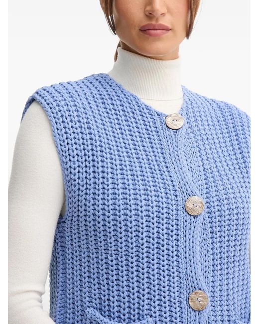 Pedro Del Hierro Madrid Blue Button-Up Vest