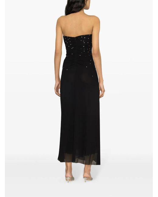 Forte_forte Black Crystal-Embellished Silk Maxi Dress