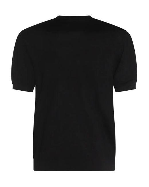 Malo Black Short-Sleeve Knitted Top for men