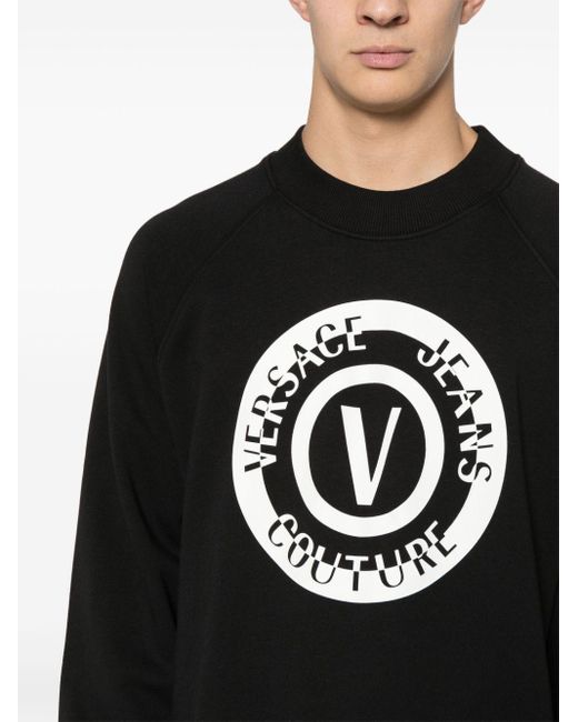 メンズ Versace ロゴ スウェットシャツ Black