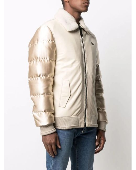 Philipp Plein Natural Metallic Padded Jacket for men