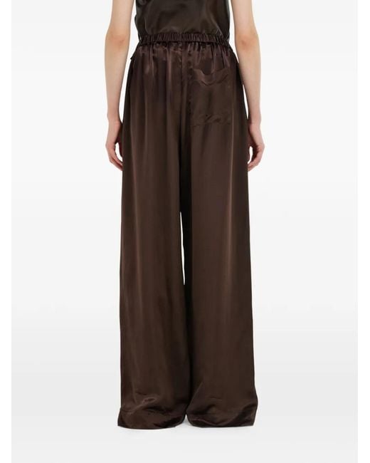 Ferragamo Brown Satin Trousers