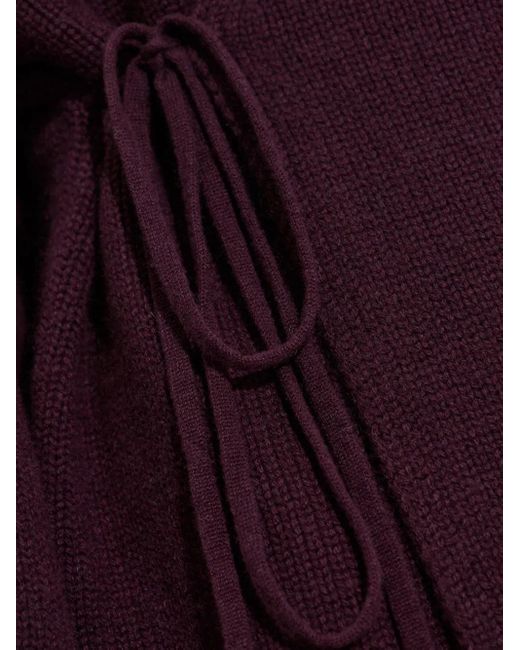 Lisa Yang Purple Cardigan aus Kaschmir mit Wickelband