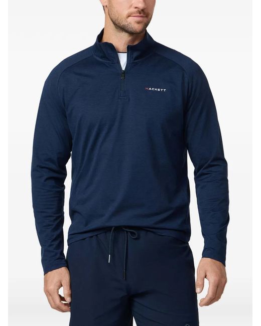 Hackett Blue Quarter-Zip Sweatshirt for men