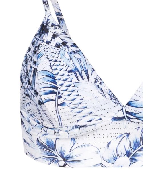 Lygia & Nanny Blue Palm-Tree Print Bralette Top