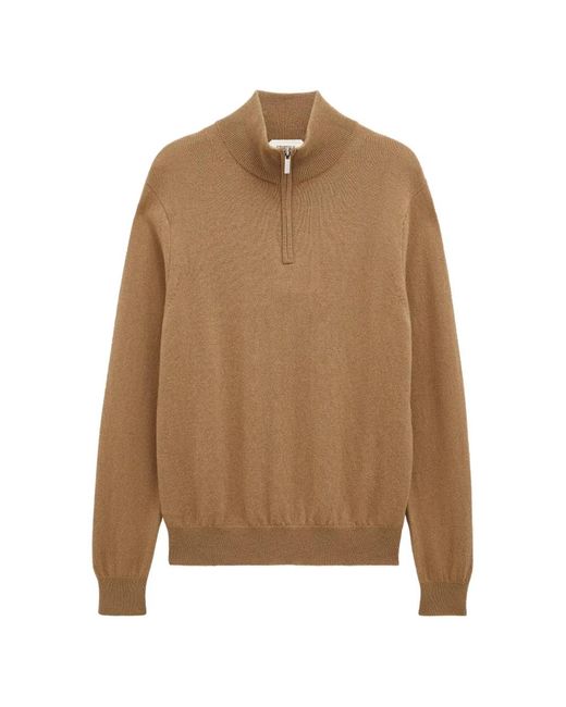 Pringle of Scotland Natural Quarter-Zip Cashmere Sweater for men