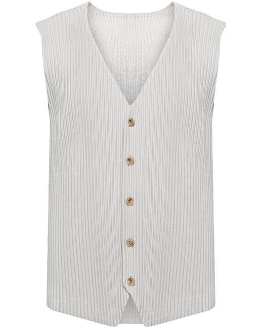 Tailored Pleats 1 vest di Homme Plissé Issey Miyake in White da Uomo