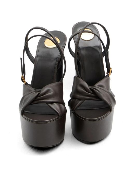 Saint Laurent Black Franciane Platform Sandals
