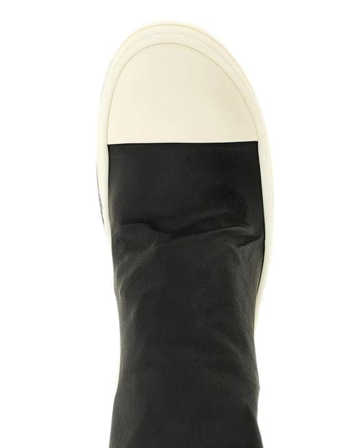 Rick Owens Black High Stocking Sneaks Over-The-Knee Boots