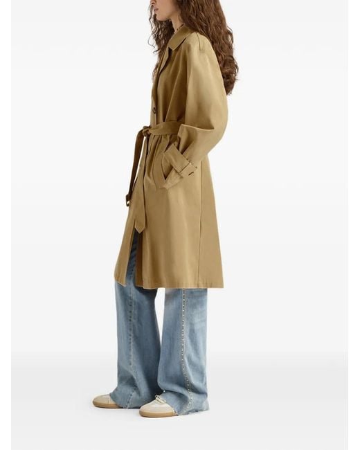 Momoní Natural Lucero Double-Breasted Belt Trench Coat