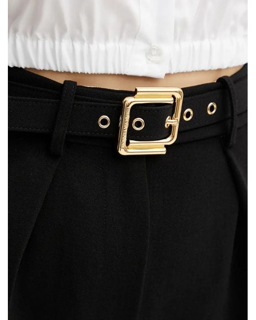 Elisabetta Franchi Black Pleated-Detail Trousers