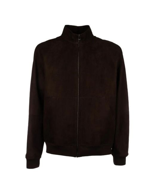 Corneliani Black Zip-Up Bomber Jacket for men