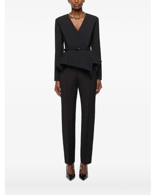 Roland Mouret Black Asymmetrical Peplum Blazer