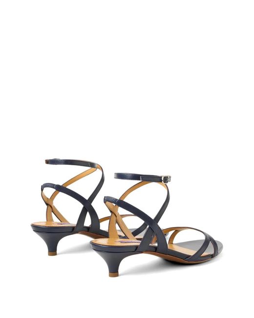 Ralph Lauren White Clarke Crisscross Buckled Sandals