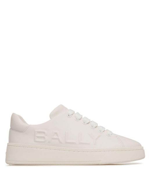 Bally White Logo-embossed Leather Sneakers