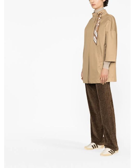Herno Natural Scarf-Embellished Parka Coat