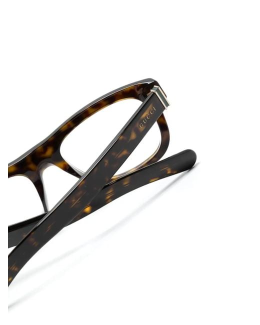 Gucci Brown Rectangle-Frame Glasses for men