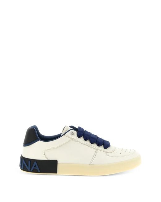 Dolce & Gabbana Blue Stylish Sneakers With Contrasting Heel Tab for men