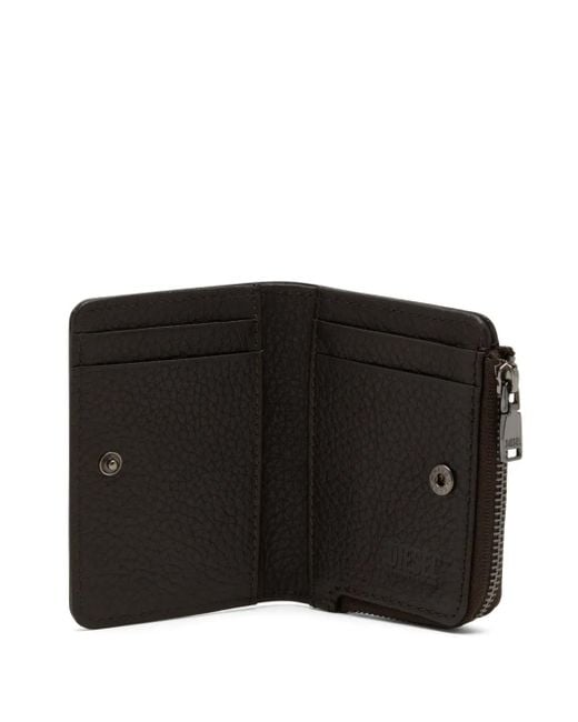 DIESEL Black Hissu Evo L Leather Wallet for men