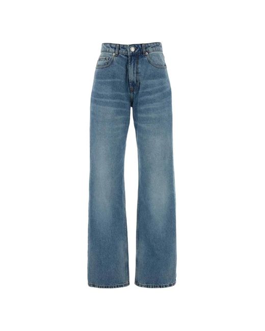 AMI Blue Large-Fit Cotton Jeans
