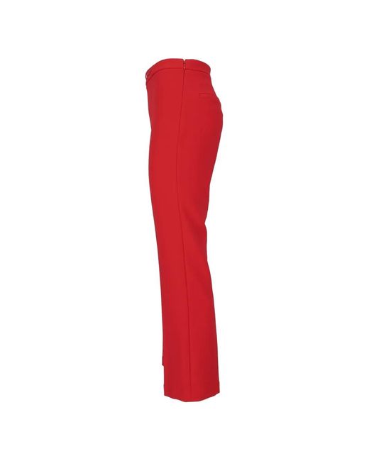 Elisabetta Franchi Red Tone Hardware Straight-Leg Trousers