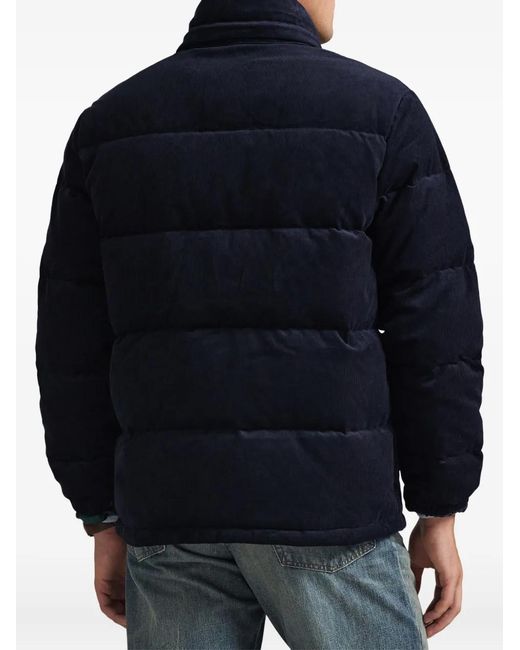 Polo Ralph Lauren Blue Corduroy Quilted Bomber Jacket for men