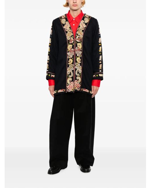 Bode Black Feather Runner Jacket for men