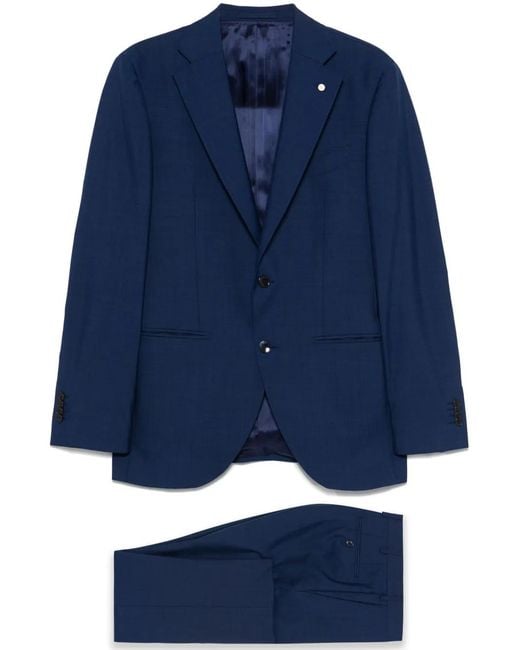 Luigi Bianchi Blue Virgin-Wool Suit for men