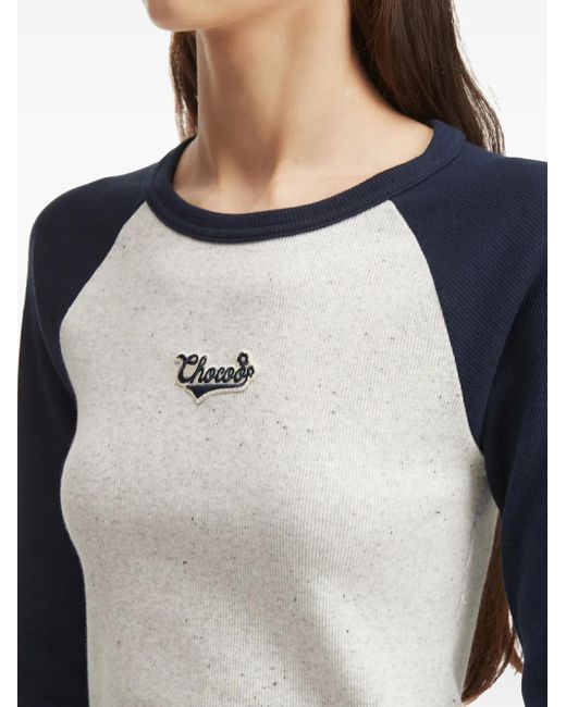 Chocoolate Blue Raglan-Sleeve T-Shirt