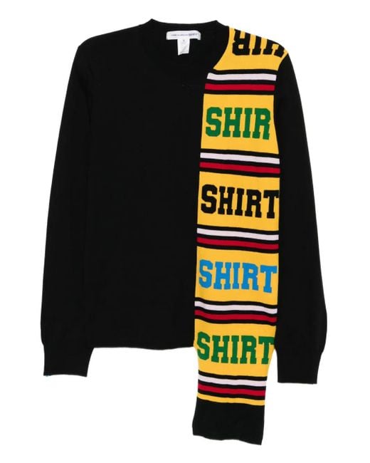 Comme des Garçons Black Printed Jumper for men