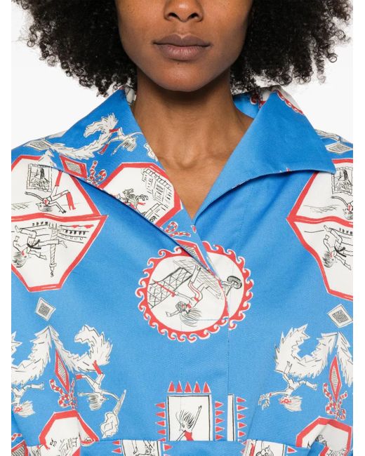 Rianna + Nina Blue Tependris Claudia Blouse