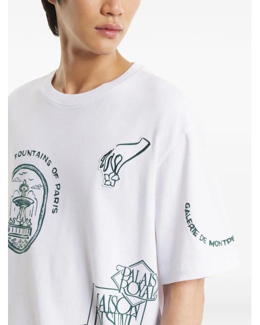 Maison Kitsuné White Oversized Seasonal Tee Shirt For for men