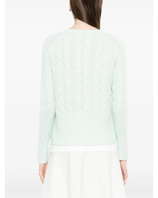 N.Peal Cashmere Blue Cable Myla Cardigan