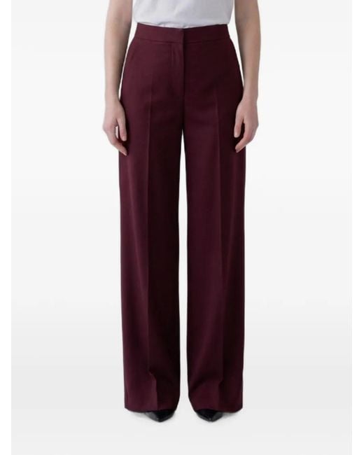 Max Mara Red Pressed-Crease Pants