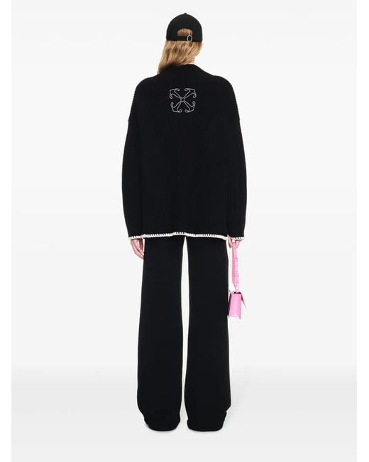 Off-White c/o Virgil Abloh Black Logo-Embroidered Jumper