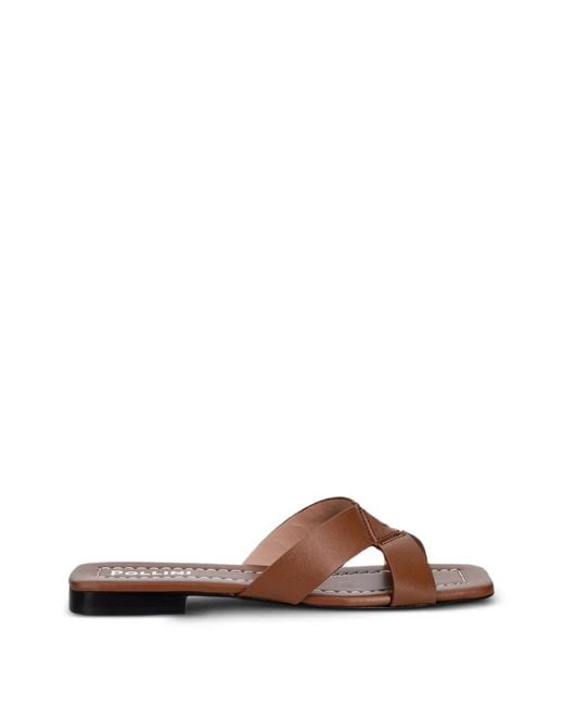 Pollini Brown Claquettes À Bout Carré