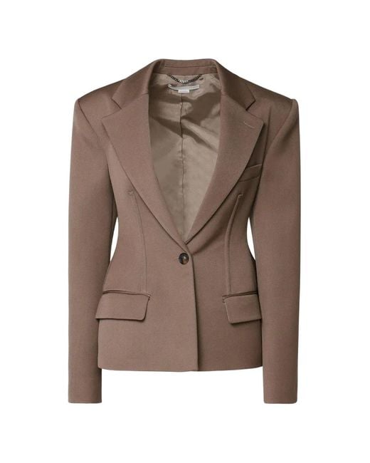 Stella McCartney Brown Notched-Lapel Blazer