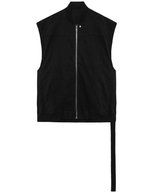 Rick Owens Black Zip-up Cotton Vest
