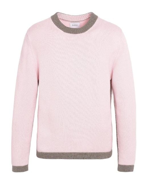 Barrie Pink Round-Neck Cashmere Knit