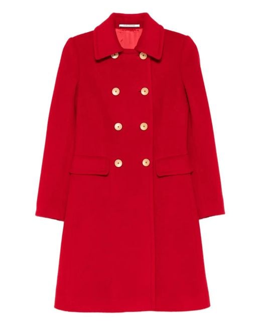 Tagliatore Red Hennie Double-Breasted Coat