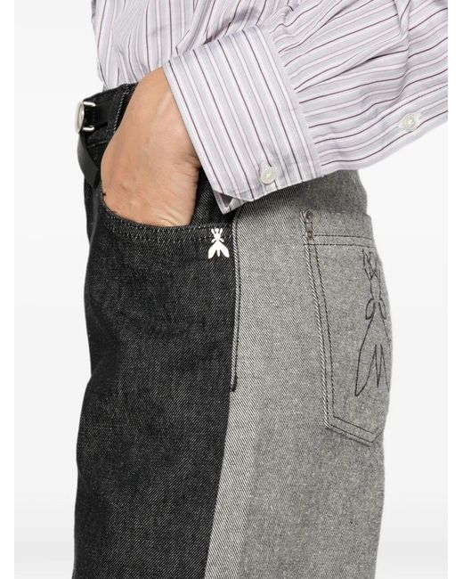 Patrizia Pepe Gray Bi-Colour Wide-Leg Jeans