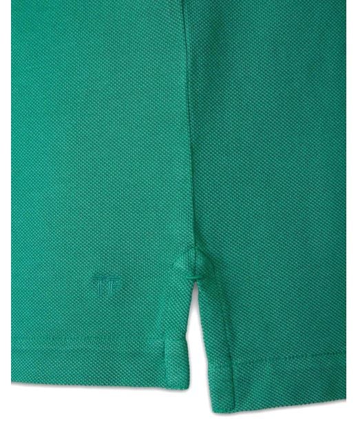 Tom Ford Green Ribbed Short-Sleeve Polo Shirt for men